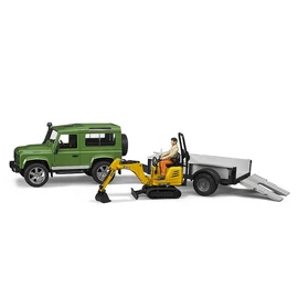 BRUDER LAND ROVER PÓTKOCSI+KOTRÓGÉP