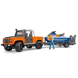 BRUDER LAND ROVER+TRAILER+WATERSCOOTER