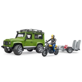 BRUDER LAND ROVER+TRAILER+DUCATI
