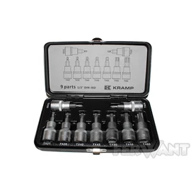 DUGÓKULCSKÉSZLET 1/2" TORX 9 RÉSZES