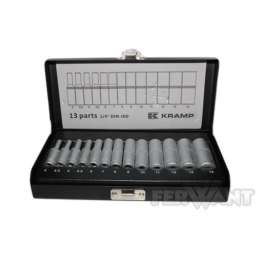 DUGÓKULCSKÉSZLET 1/4"  13 RÉSZES HOSSZÍTOTT 4-14MM