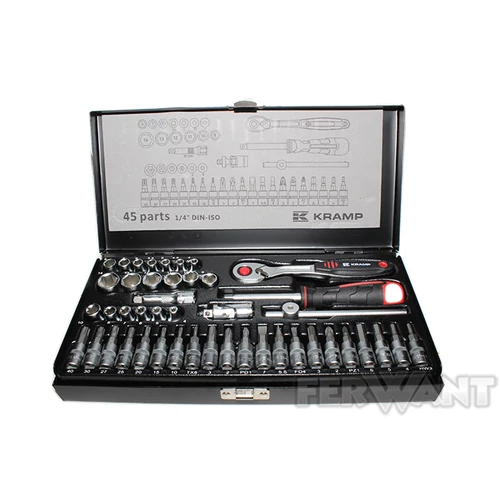 DUGÓKULCSKÉSZLET 1/4" 45 RÉSZES