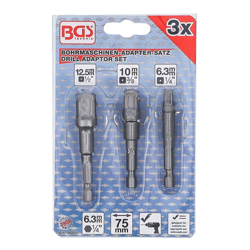 DUGÓKULCS BITADAPTER SZETT 3DB-OS 1/2",3/8",1/4" BGS